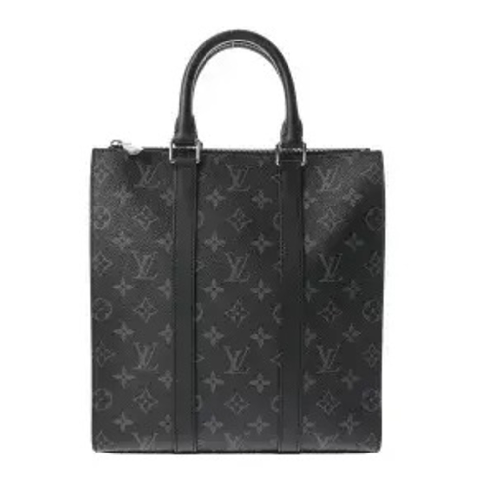 Louis Vuitton Monogram Sac Plat Cross Canvas Tote Bag Eclipse Black